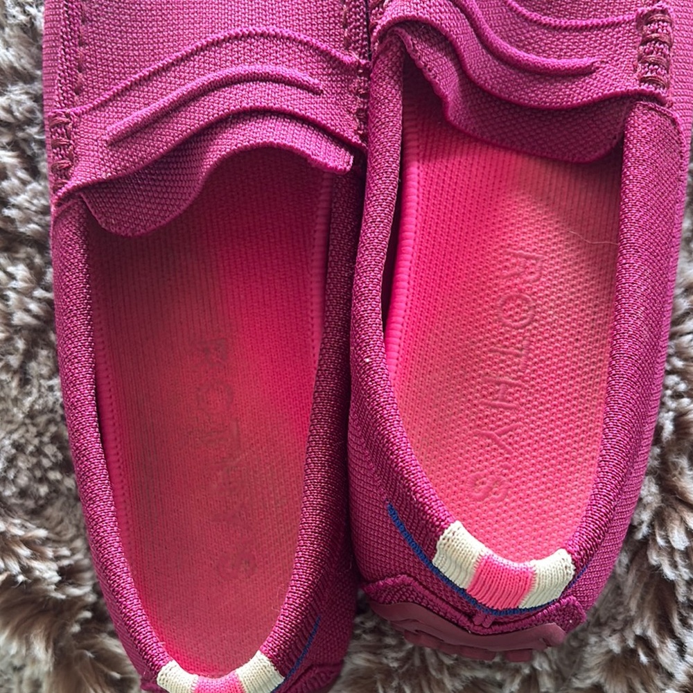 Rothy's Raspberry Canvas Driving Loafers - Picture 4 of 15
